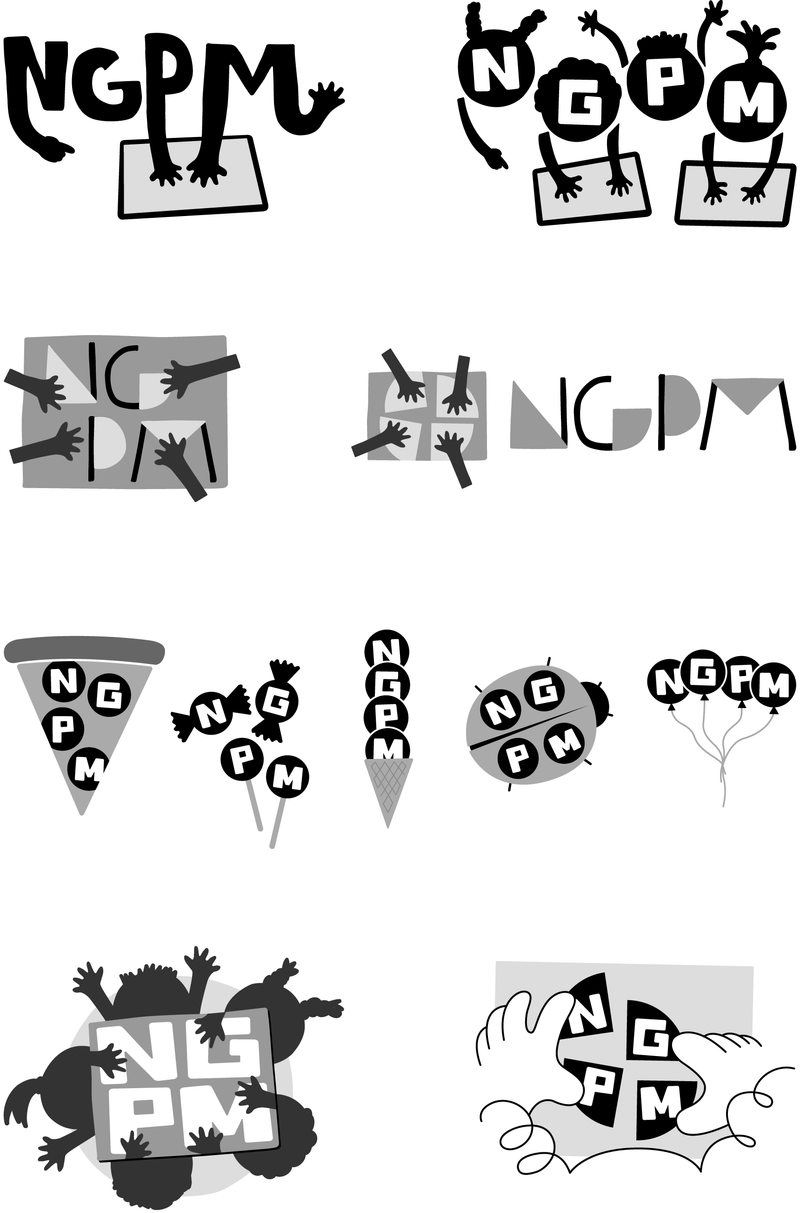 Next Generation Preschool Math logo sketches.