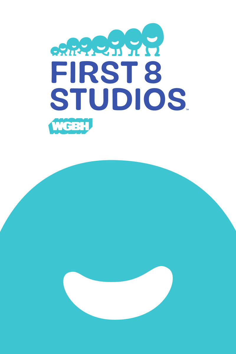 A First 8 Studios poster design featuring the logo and a large character at the bottom.