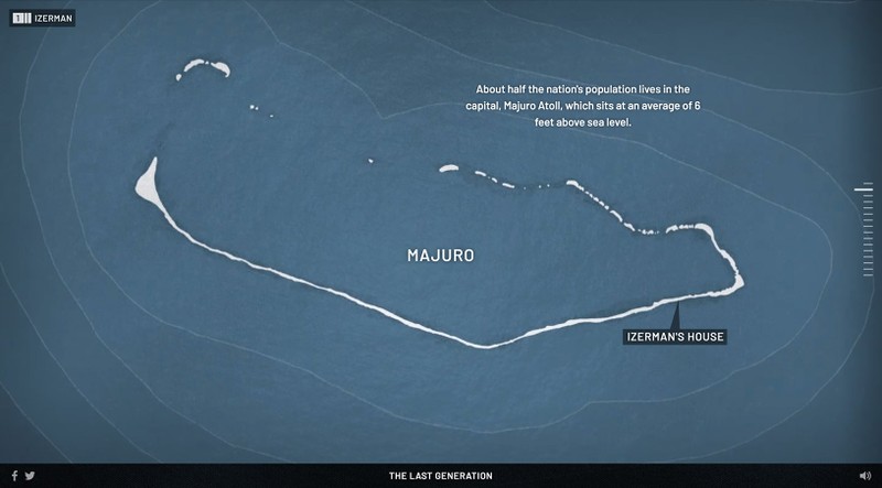 A map of Majuro atoll showing where Izerman's house is.