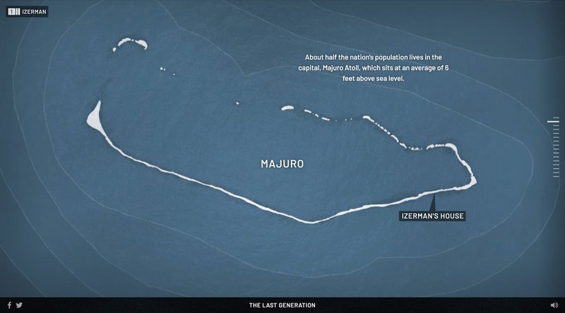 A map of Majuro atoll showing where Izerman's house is.