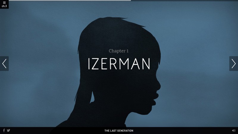 A black silhouette profile illustration of Izerman on a blue background.