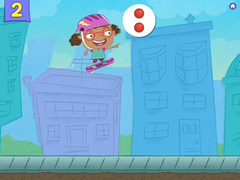 A game screen from City Skate showing a character jumping on a skateboard.
