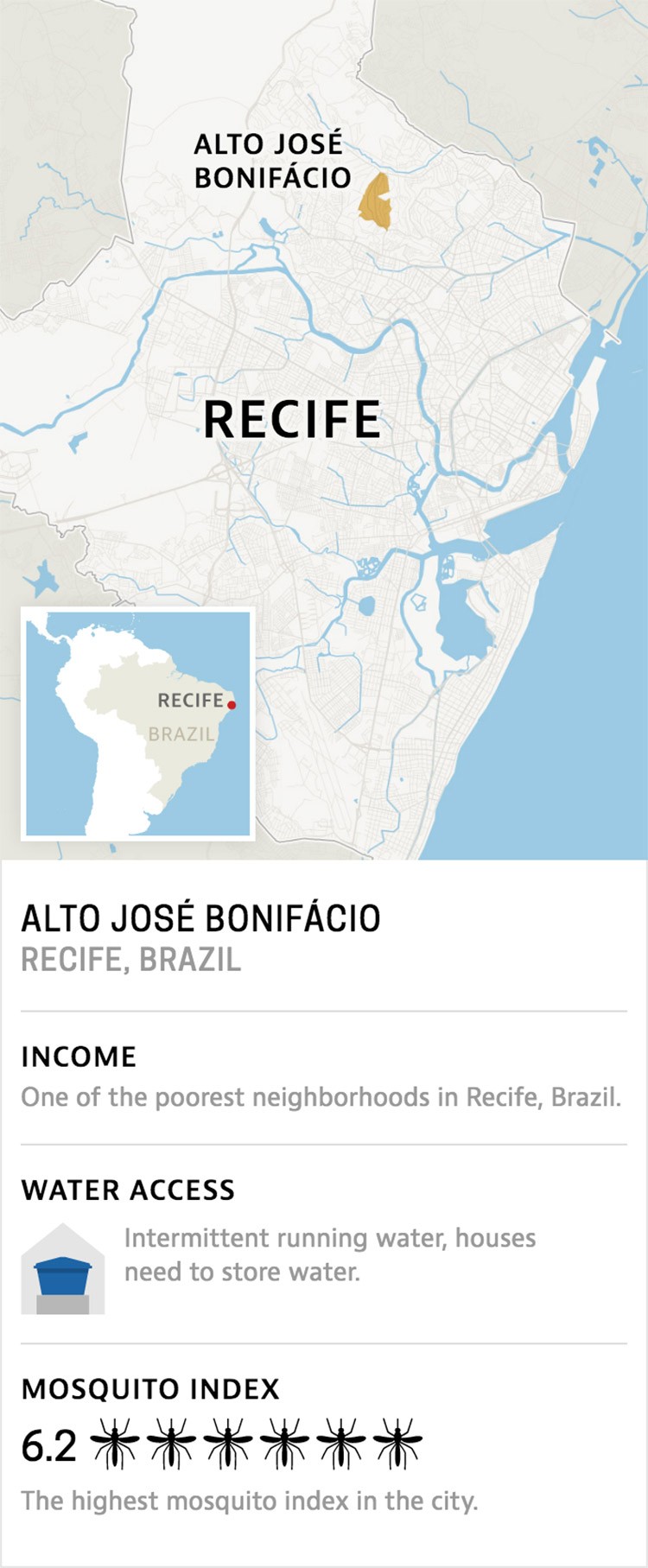 Map of Recife, Brazil, mobile view.