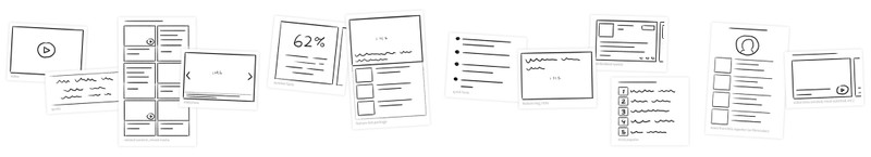 Frontline website component sketches.